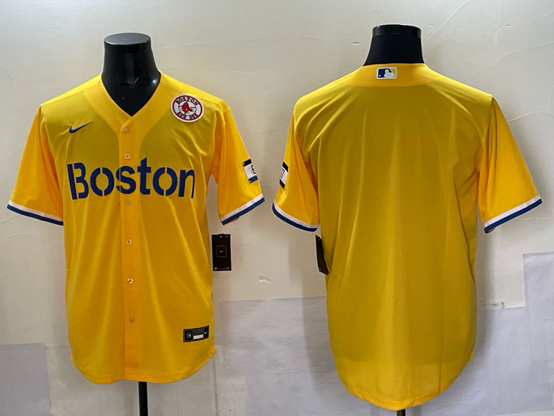 Men Boston Red Sox blank  yellow 2025 Nike MLB Jersey 03->boston red sox->MLB Jersey